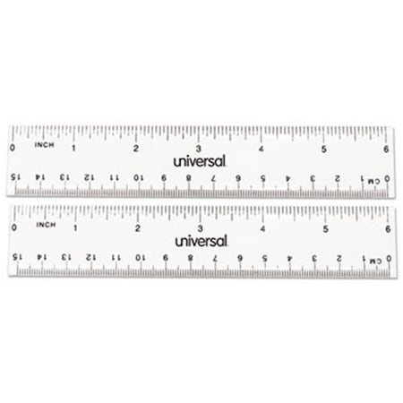Universal Office Products UNV 6 in. Clear Plastic Ruler, Standard & Metric 59025